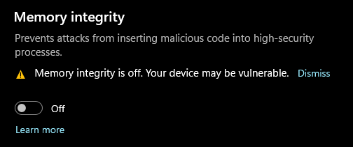 Core Isolation Being Turned off